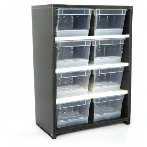 DIFU Reptile Cabinet: 8 Transparent Breeding Box for Spiders, Lizards, Tarantulas with Built-in Hygrometer - Perfect for Reptile Habitat, Pet Enclosure & Insect Observation