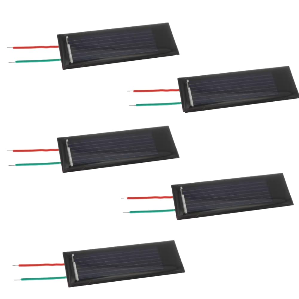 5pcs 0.5V 100mA Mini Solar Panels - Waterproof Polycrystalline Silicon Solar Cells for DIY Chargers, Battery Projects & Outdoor Gadgets - Perfect for Camping, Hiking & Emergency Power Supply