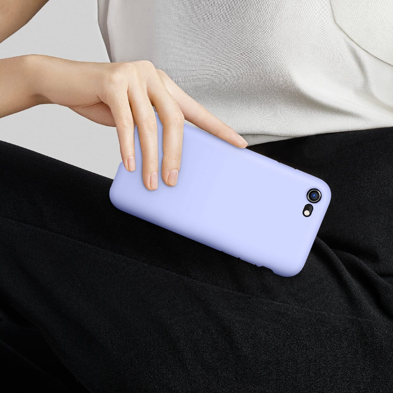 VIKESI Liquid Silicone Phone Case for iPhone SE 2022/2020, iPhone 8, iPhone 7 (4.7 Inch) - Ultra Soft Protective Cover with Premium Grip - Trendy Clove Purple Case for Women, Girls & Boys - Perfect for Everyday Use, Work & Travel