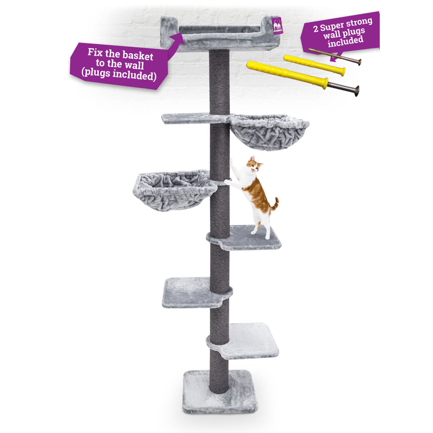 Kings & Queens Alexis 224cm Cat Tree - Premium Large Cat Tower with Scratching Posts & Perches for Indoor Cats - Perfect for Play, Rest & Climbing in Home or Apartment