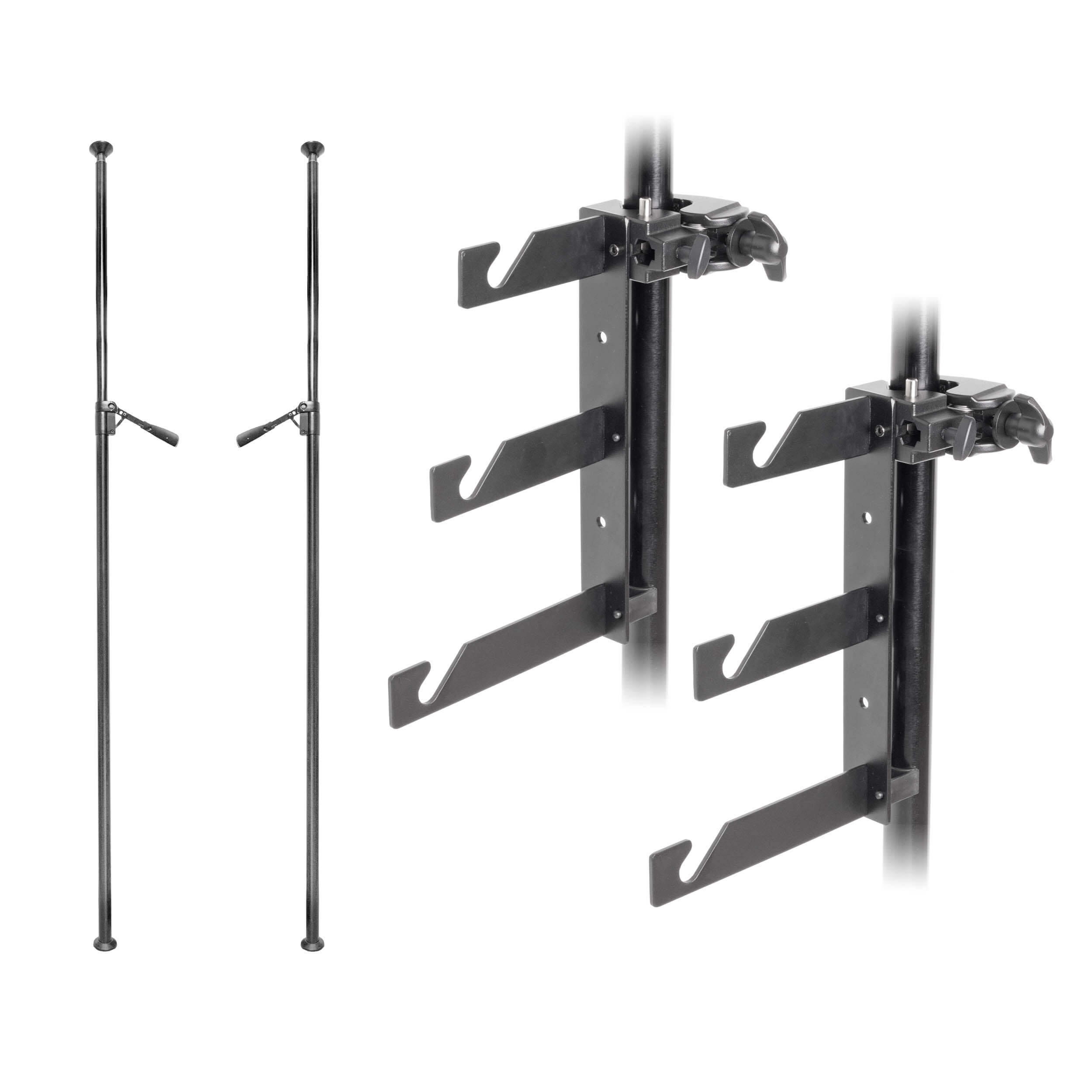 Professional Autopoles with Triple Hook Background Drive Brackets - Sturdy Support for Photography, Videography, and Studio Backdrops - Perfect for Content Creators and Professional Studios