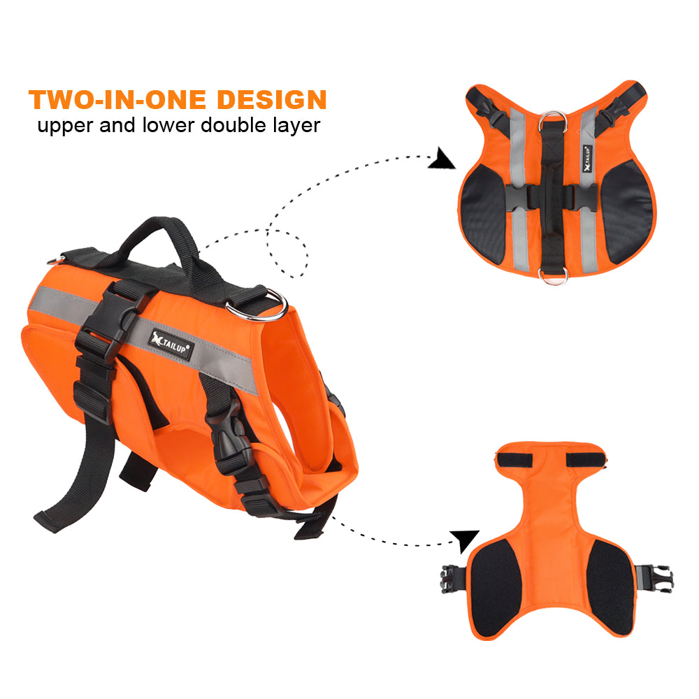 High Visibility Reflective Dog Life Jacket - Safety Swimming Vest for Small Medium Large Dogs - Perfect for Boating, Swimming & Water Activities