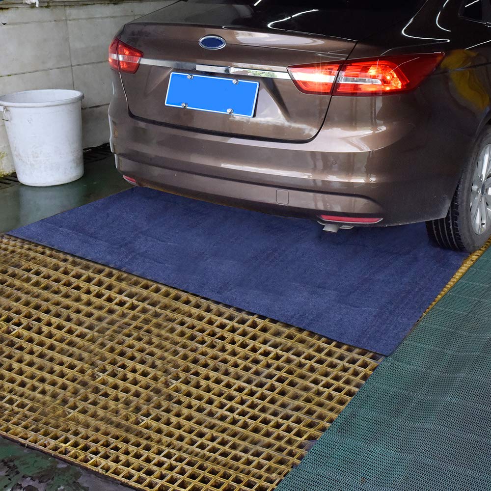 Premium Garage Floor Mat - Heavy Duty Absorbent Fabric with Anti-Slip Waterproof Backing - Washable Parking Mat for Garage & Workshop (16.7ft x 6.7ft) - Protects Floors from Oil, Dirt & Moisture