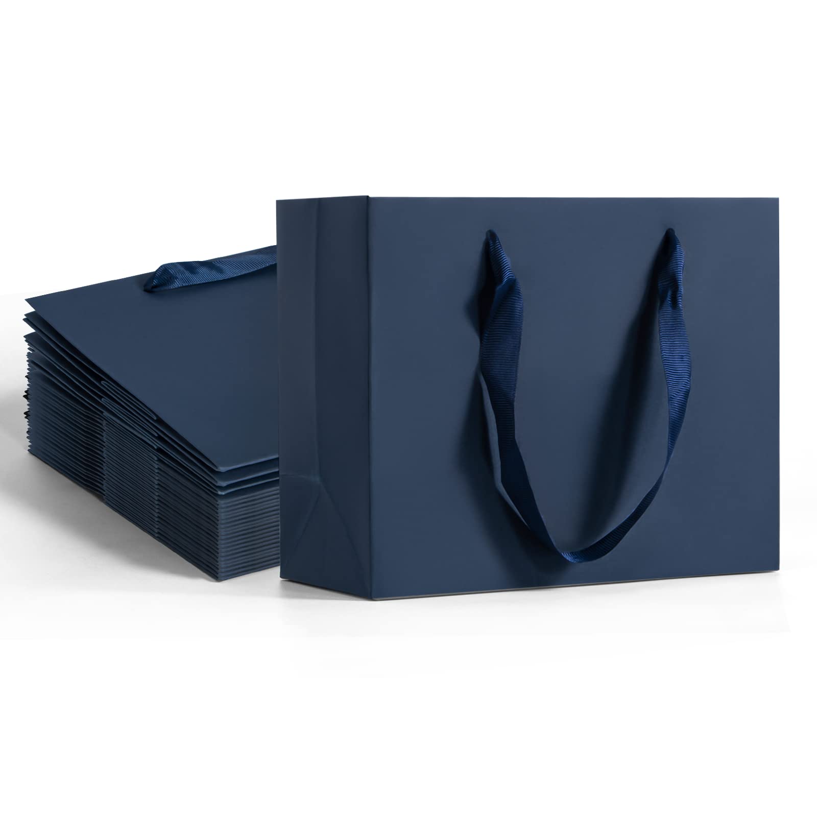 Premium Navy Blue Gift Bags 25-Pack - 8.7