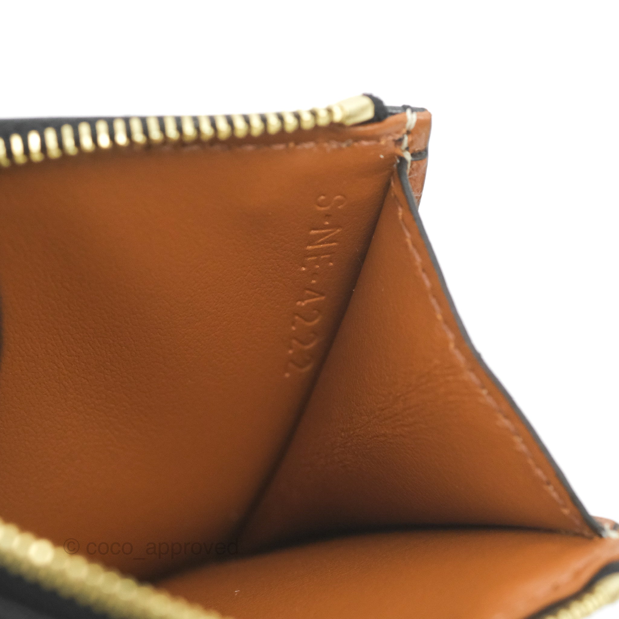 Celine Triomphe Canvas Zipped Card Holder in Tan Lambskin Leather - Luxury Compact Wallet for Everyday Use & Travel Essentials