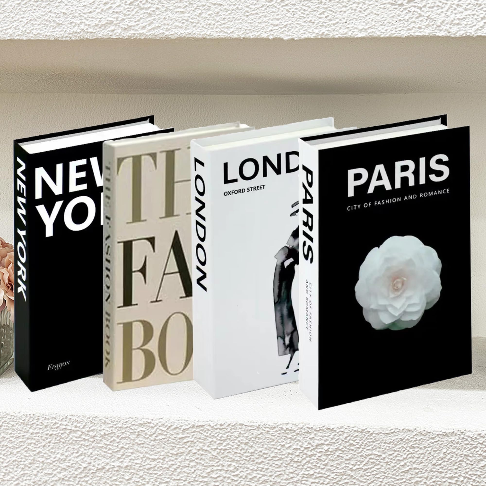 4 Pack Decorative Faux Books Set - Stylish Coffee Table Books & Bookshelf Decor for Home Décor | Perfect for Living Room, Bedroom & Office Display