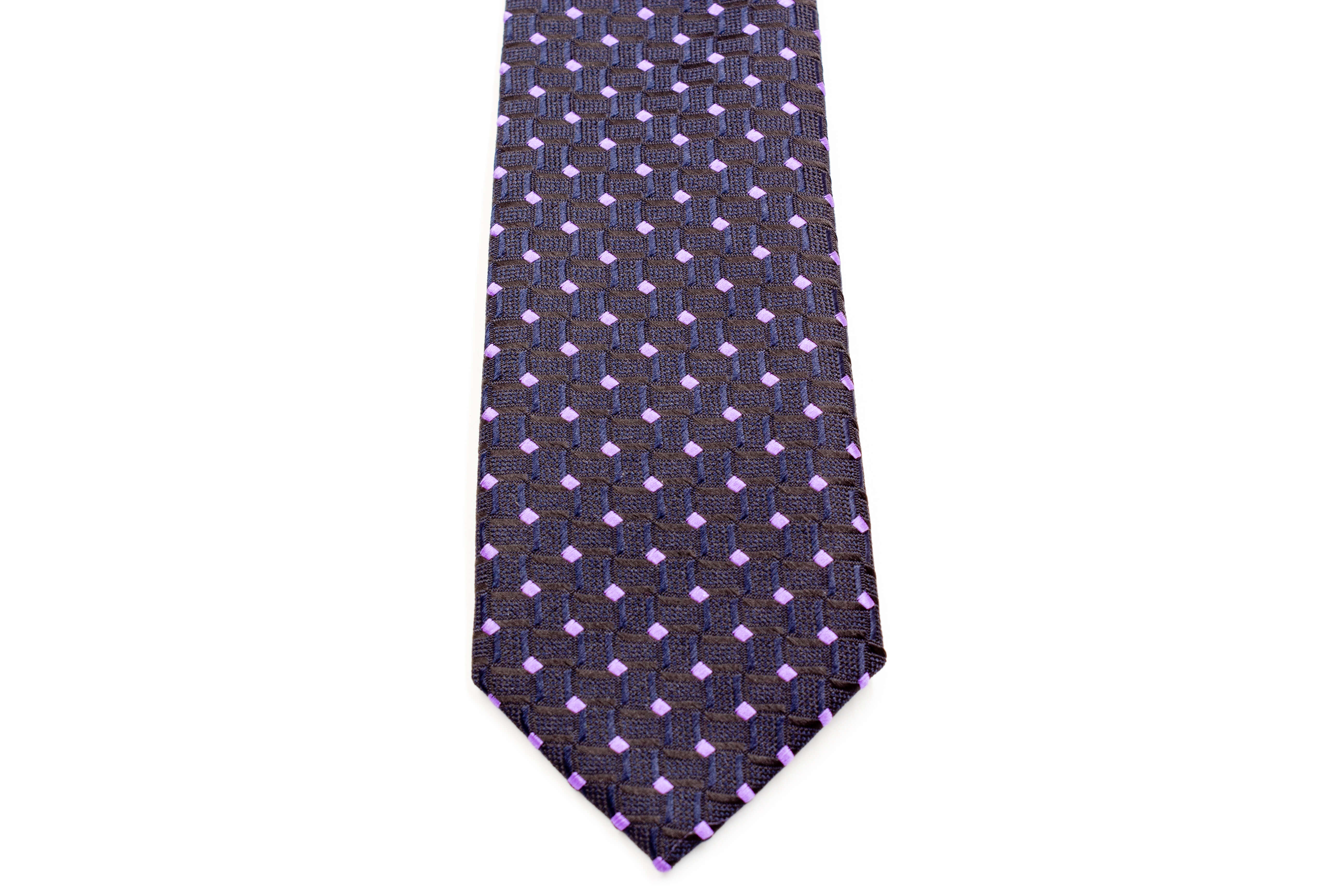 Stylish Boys Ties - Black & Purple Diamond Pattern Formal Neckwear for Kids | Perfect for School, Weddings & Special Occasions