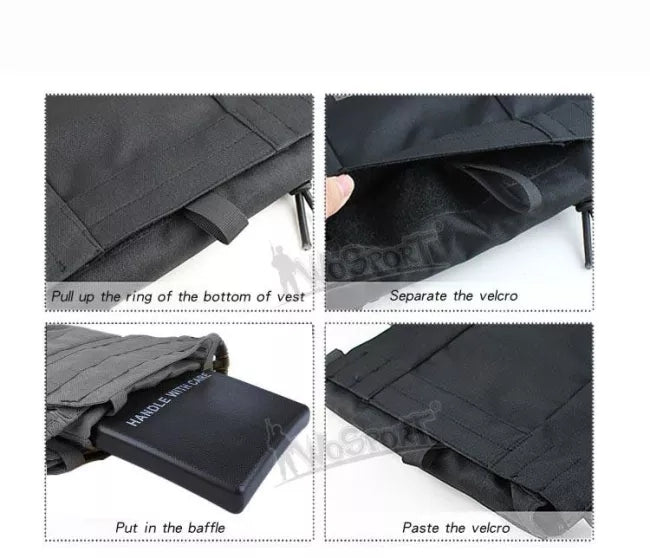 WST Tactical Vest Baffle Plate - Military Grade Body Armor Insert for Tactical Vests - Perfect for Airsoft, Paintball, Hunting & Outdoor Activities