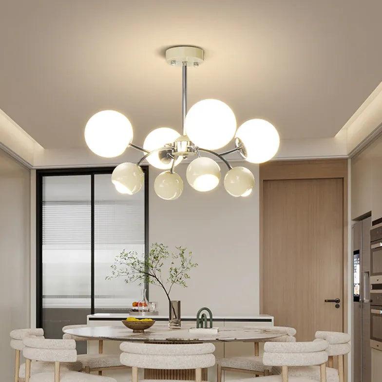 Two Tone Multi Ball Radial Chandelier - Modern Crystal Ceiling Light Fixture for Dining Room, Living Room & Bedroom Decor