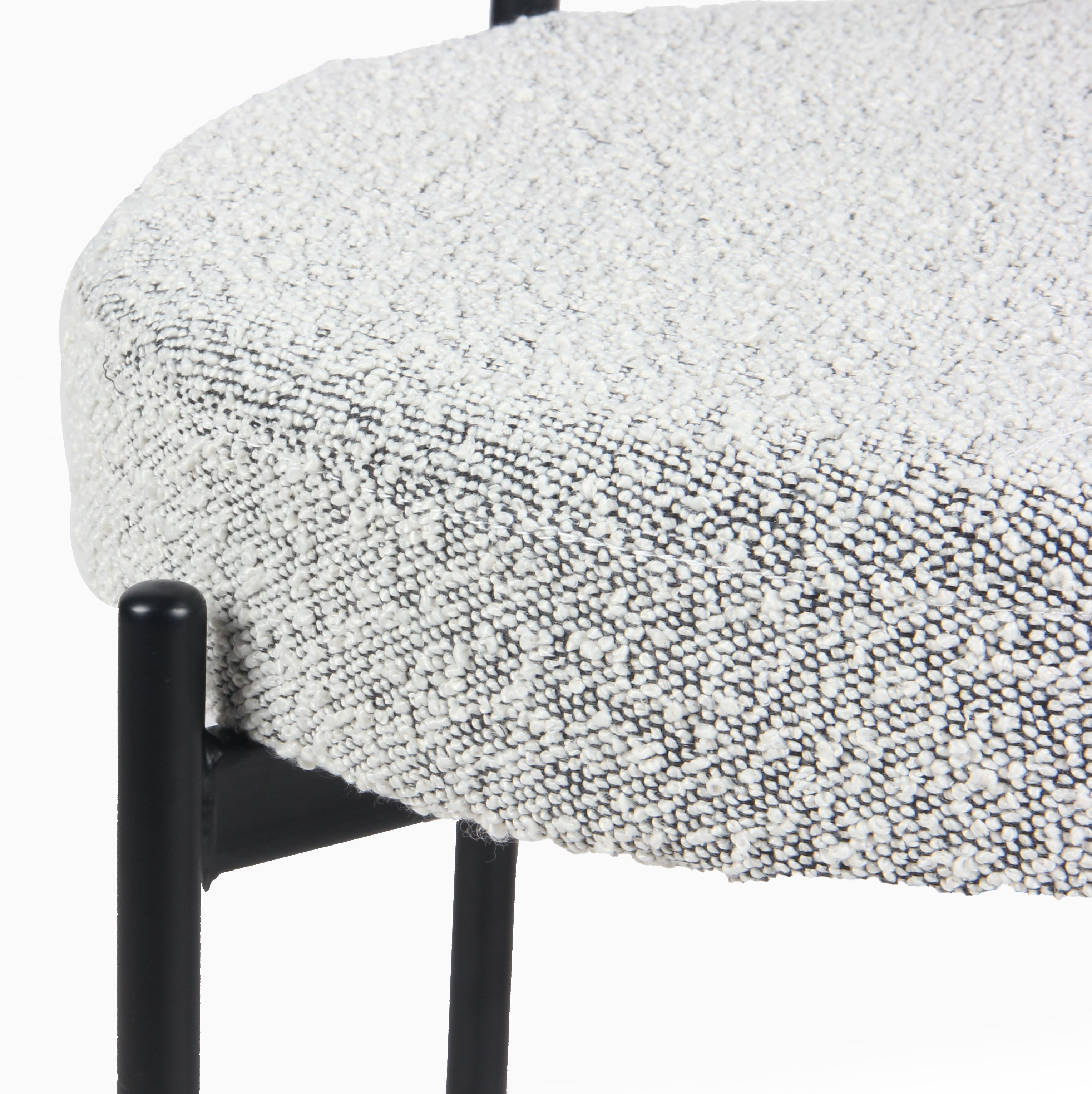 Roundhill Furniture Burbank Modern Round Boucle Dining Chairs, Set of 2 - Mid Century Style Upholstered Seating for Kitchen, Dining Room & Breakfast Nook - Comfortable & Stylish Home Decor