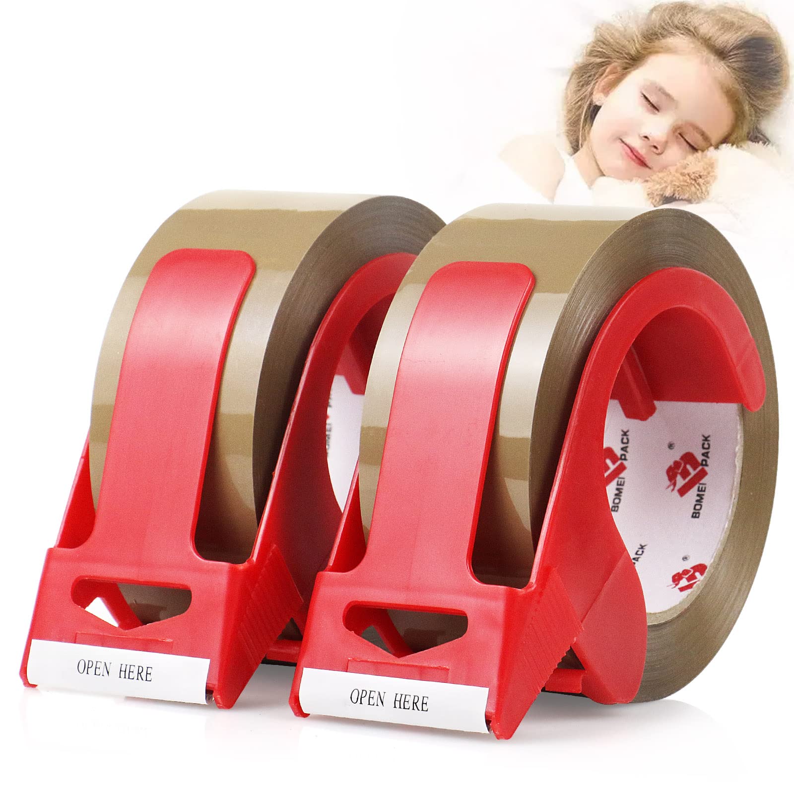 BOMEI PACK 2-Pack Brown Heavy Duty Packing Tape - 1.88