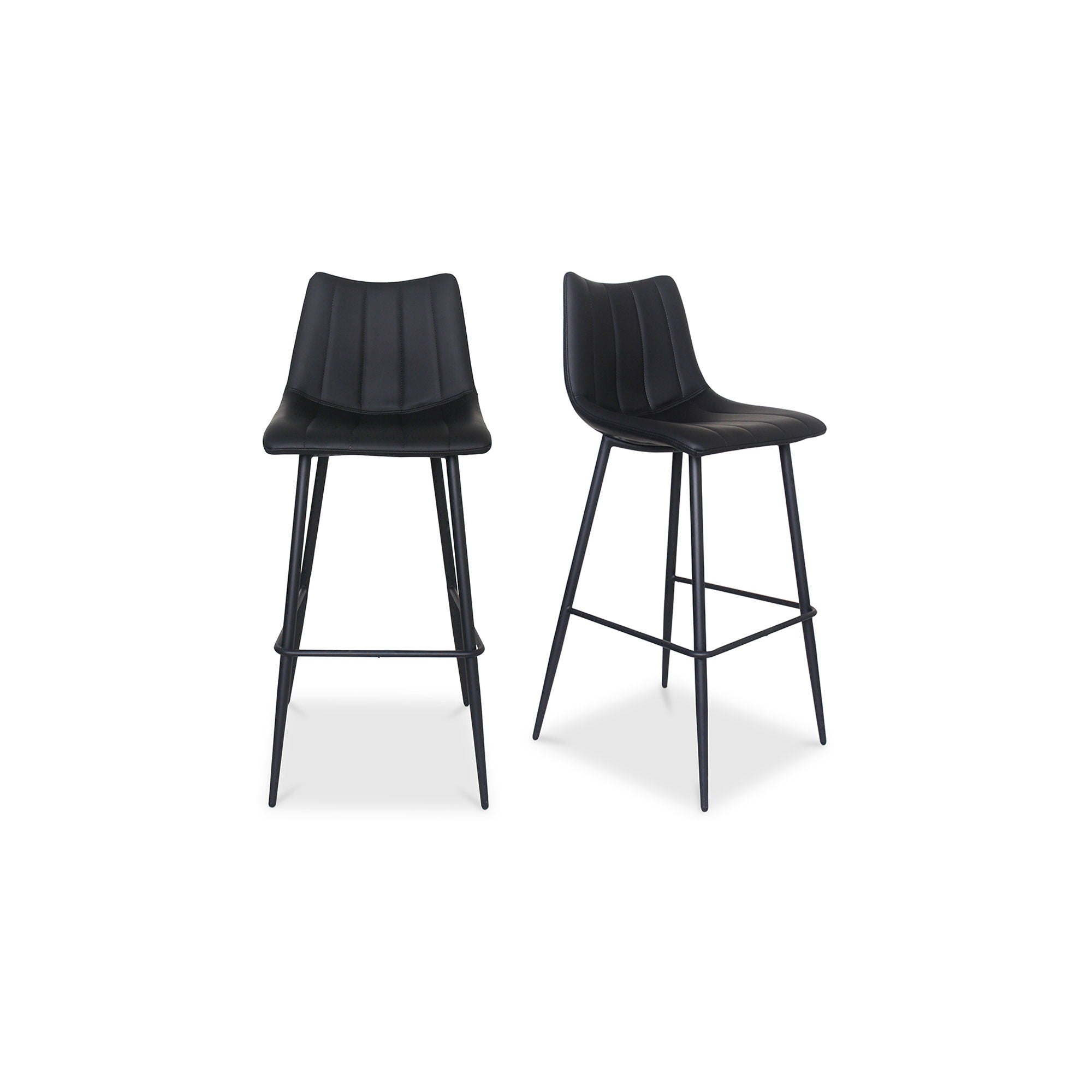 Alibi Barstool Set of 2 - Matte Black Counter Height Bar Stools for Kitchen Island, Breakfast Nook & Home Bar Decor