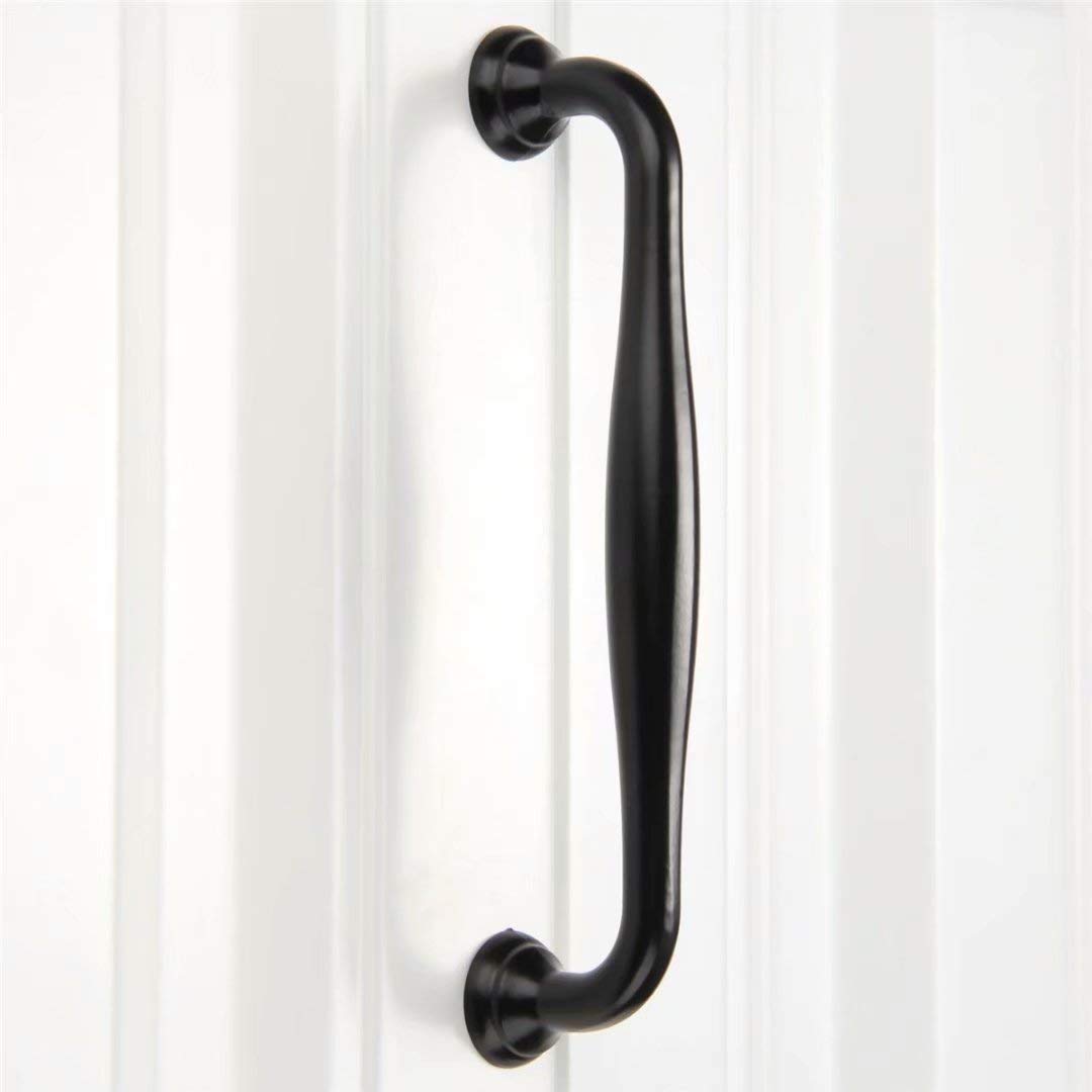 Black Cabinet Handles & Drawer Pulls - 6 Pack Durable Zinc Alloy Minimalist Cupboard Door Handles for Kitchen Cabinets, Dressers & Home Decor (128mm) - Perfect for Modern Kitchen Remodeling & Furniture Upgrades