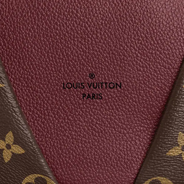 Authentic Louis Vuitton LV V Tote MM Handbag - Monogram Canvas with Bordeaux Trim | Luxury Designer Tote for Women, Work, Travel & Everyday Use