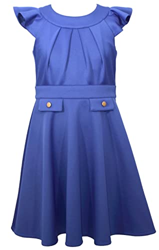 Royal-flutter Sleeve-pocket Flap-dress