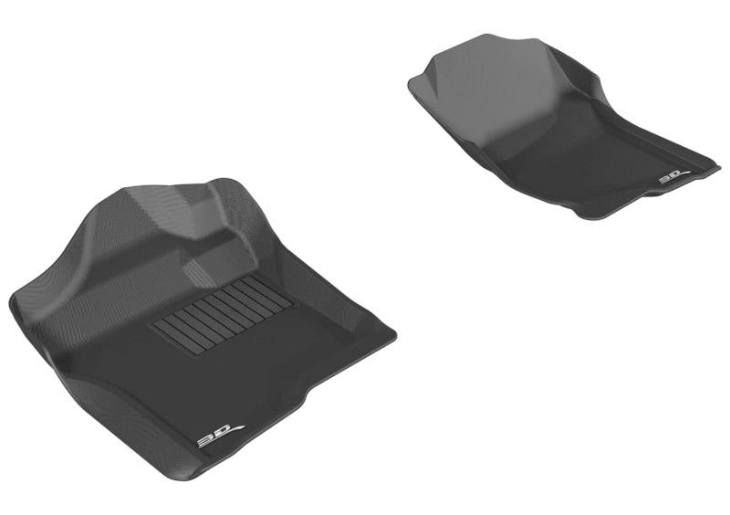 3D MAXpider Kagu Custom Fit Floor Mats for 2007-2013 Chevrolet Silverado Extended & Crew Cab (1st Row, Black) - All-Weather Protection & Premium Car Interior Accessories for Trucks, SUVs & Daily Commuters