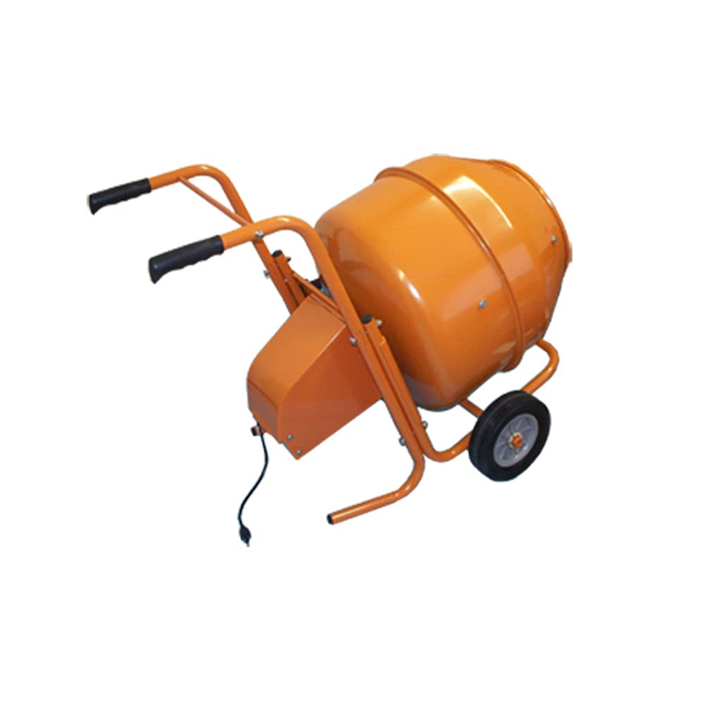 8 CU FT Wheelbarrow Portable Cement Concrete Mixer - Heavy Duty Construction, Gardening & DIY Projects for Home and Jobsite Use