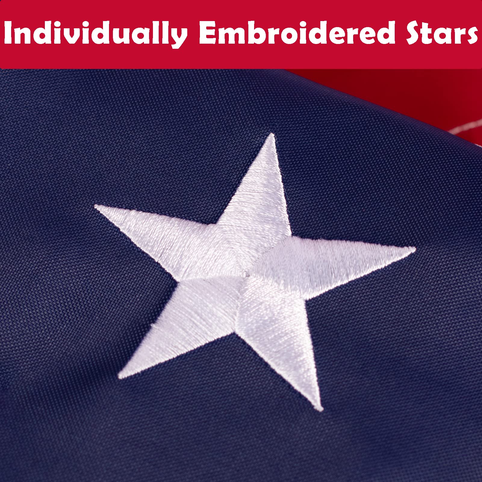 3x5 Heavy Duty American Flag - Outdoor US Flag with Embroidered Stars & Brass Grommets - Durable Sewn USA Flag for Patio, Garden, and Home Decoration