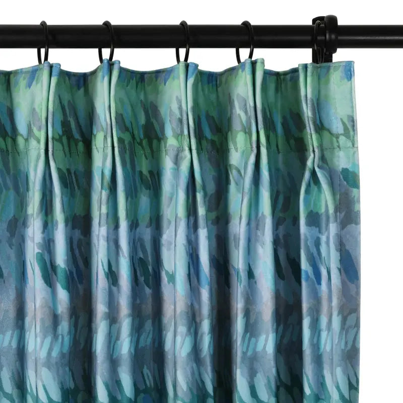 Amy Switzer Printed Velvet Pleated Curtains - Elegant Window Drapes for Living Room, Bedroom & Home Decor