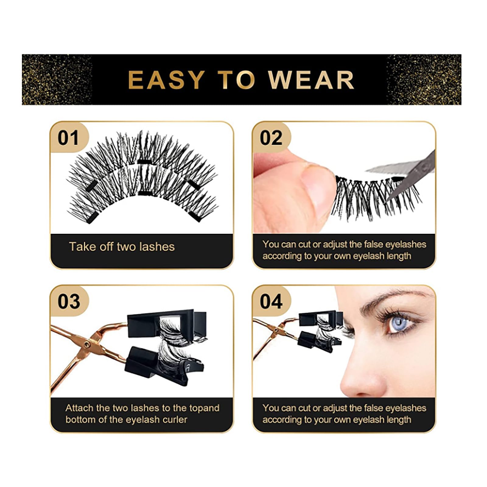 Pure Vie Magnetic Eyelashes Kit - 5 Pairs 3D Half False Lashes, Natural Cat Eye Mascara Effect, Professional Individual Lash Extensions for Women & Teens | Perfect for Parties, Weddings & Daily Makeup