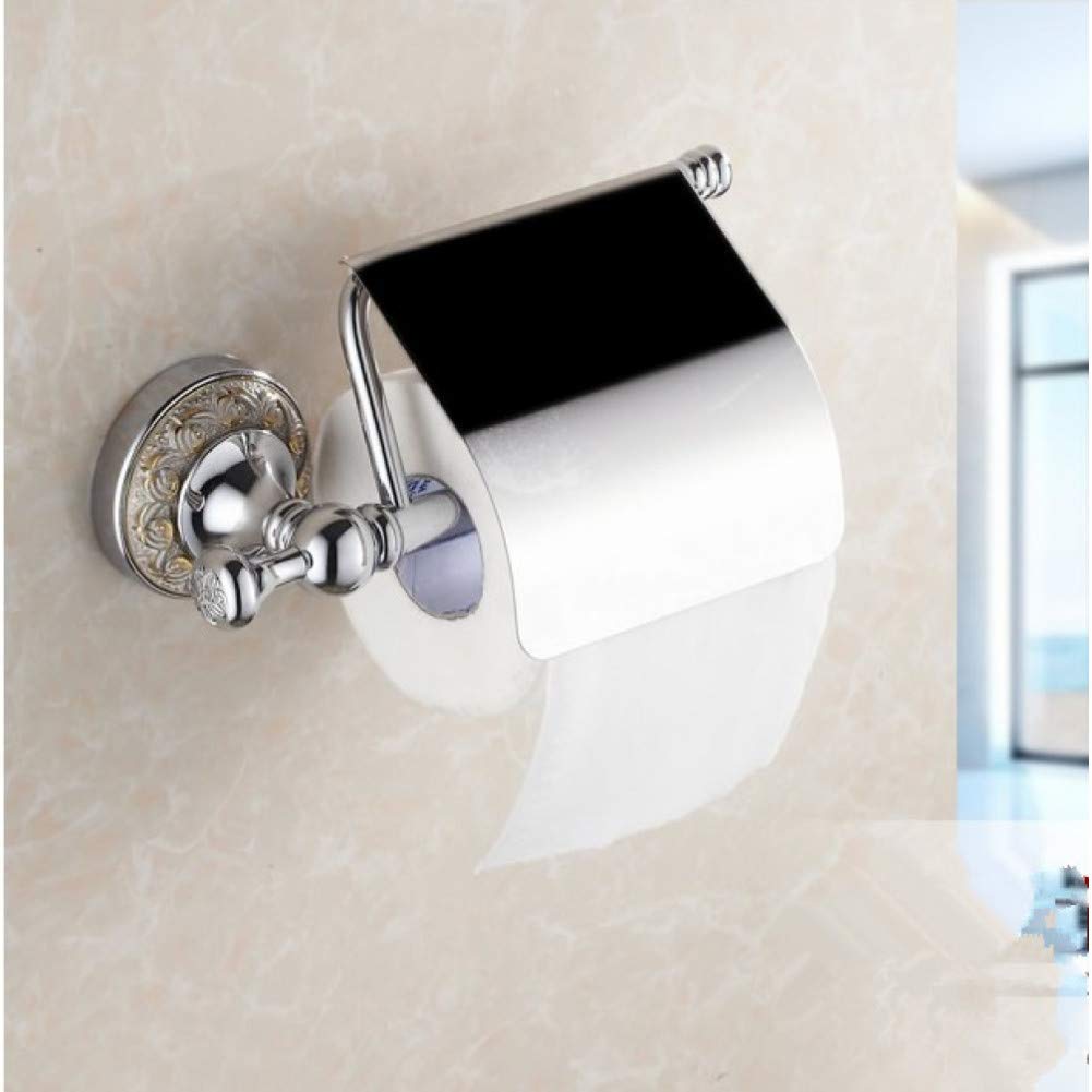 Wall-Mounted Chrome Finish Toilet Paper Holder with Creative Flower Carving - Bronze Bathroom Tissue Roll Holder for Modern Home Decor, Perfect for Bathroom, Kitchen, and Guest Room Organization