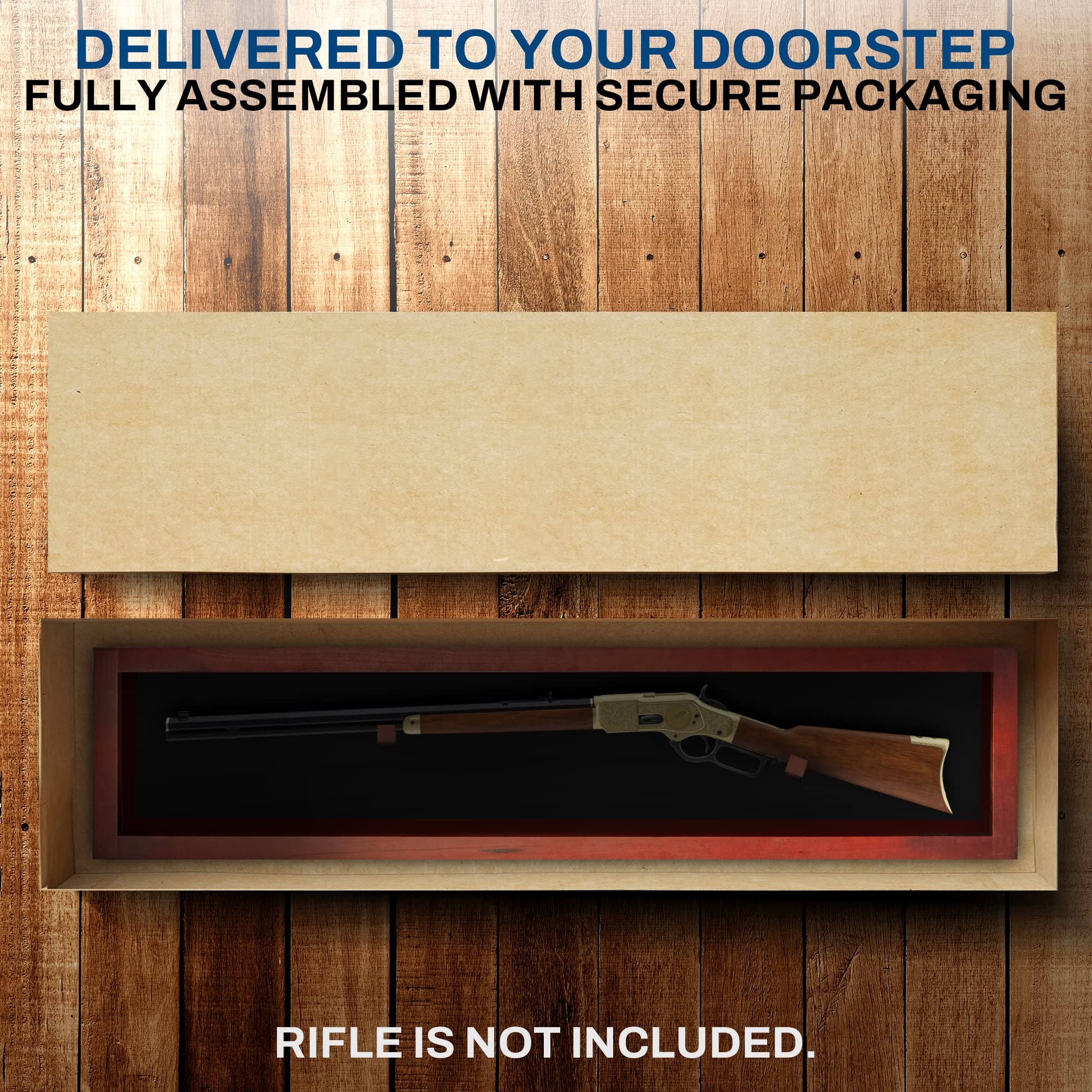 Lockable Gun Display Case for Rifles & Shotguns - Secure Acrylic Door Wall Mount Cabinet for Firearms & Swords - Perfect for Home Security, Hunting Gear Storage, and Weapon Collection Display