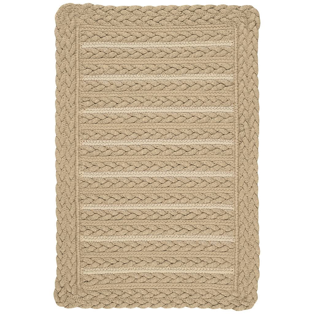 Capel Rugs Boathouse 2x3 Braided Area Rug - Cross Sewn Rectangle Design in Beige | Perfect for Living Room, Bedroom & Entryway Decor