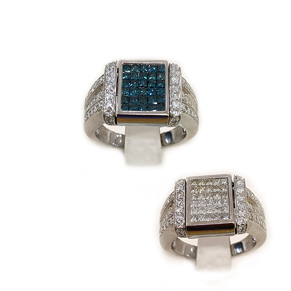 14K White Gold Blue Diamond Ring for Women - Elegant Solitaire Engagement & Wedding Band - Perfect for Proposals, Anniversaries & Special Occasions