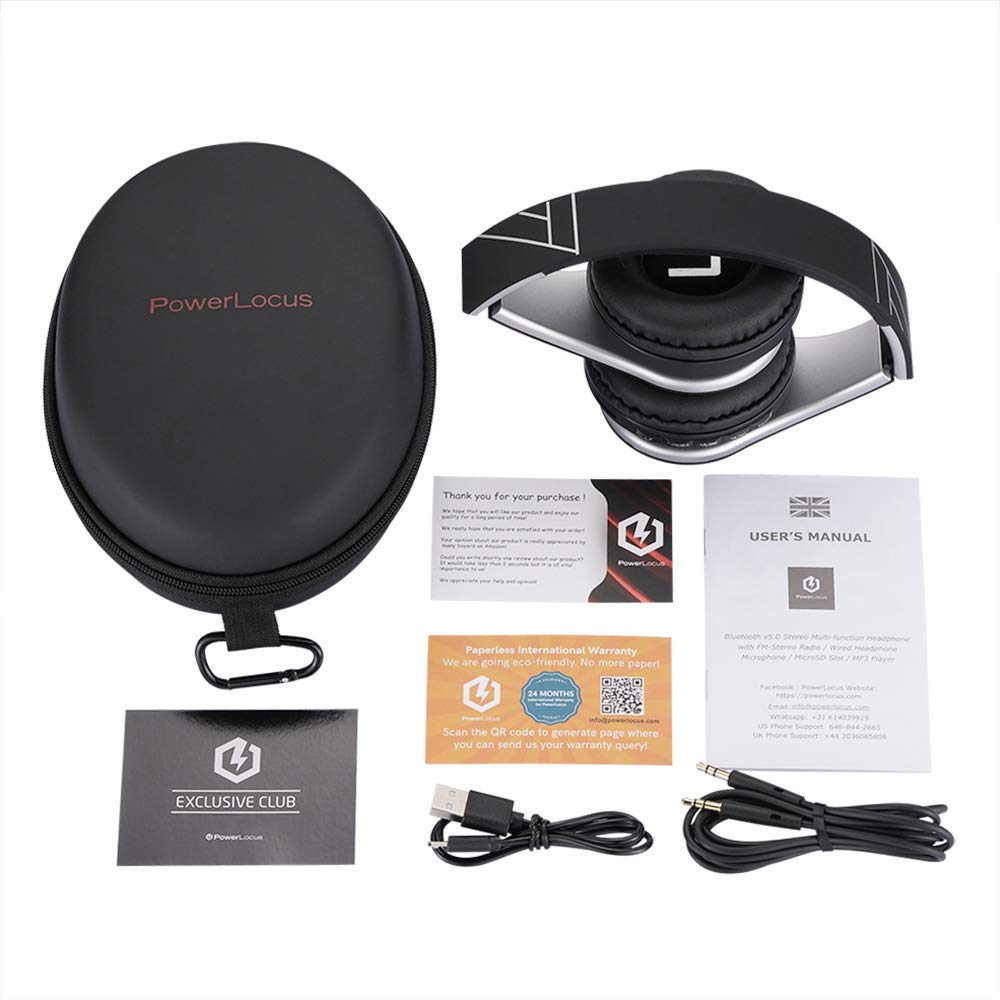 PowerLocus Rose Gold Wireless Bluetooth Headphones - Noise Cancelling Over-Ear Headset with Mic for iPhone, Android, PC - Perfect for Gym, Travel & Work