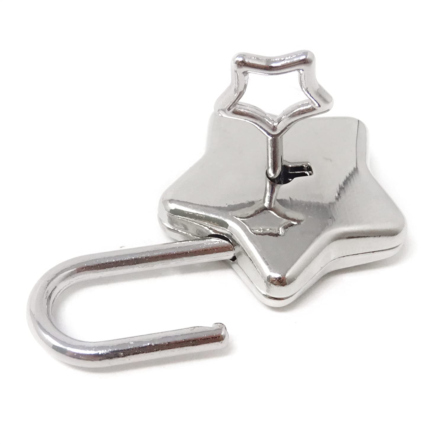 Mini Silver Star Padlock with Key - Secure Jewelry Box, Purse, Handbag, Cabinet, Luggage & More - Perfect for Travel, Home Storage & Gift Giving