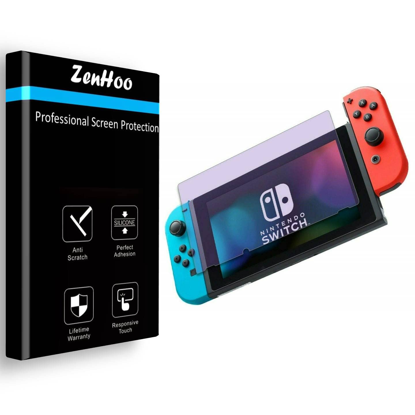 ZenHoo Anti Blue Light Tempered Glass for Nintendo Switch - Eye Protection for Gaming