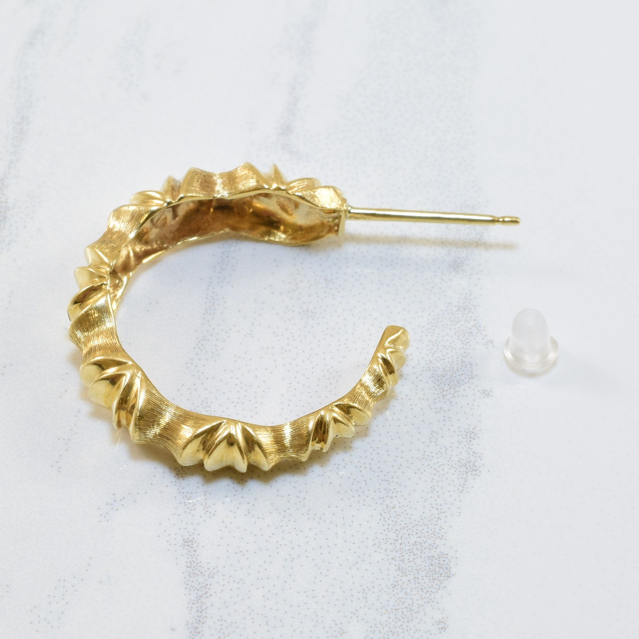 14K Yellow Gold Stud Hoop Earrings for Women - Classic Dainty Huggie Earrings for Everyday Wear, Gift for Her | Perfect for Work, Date Night & Special Occasions