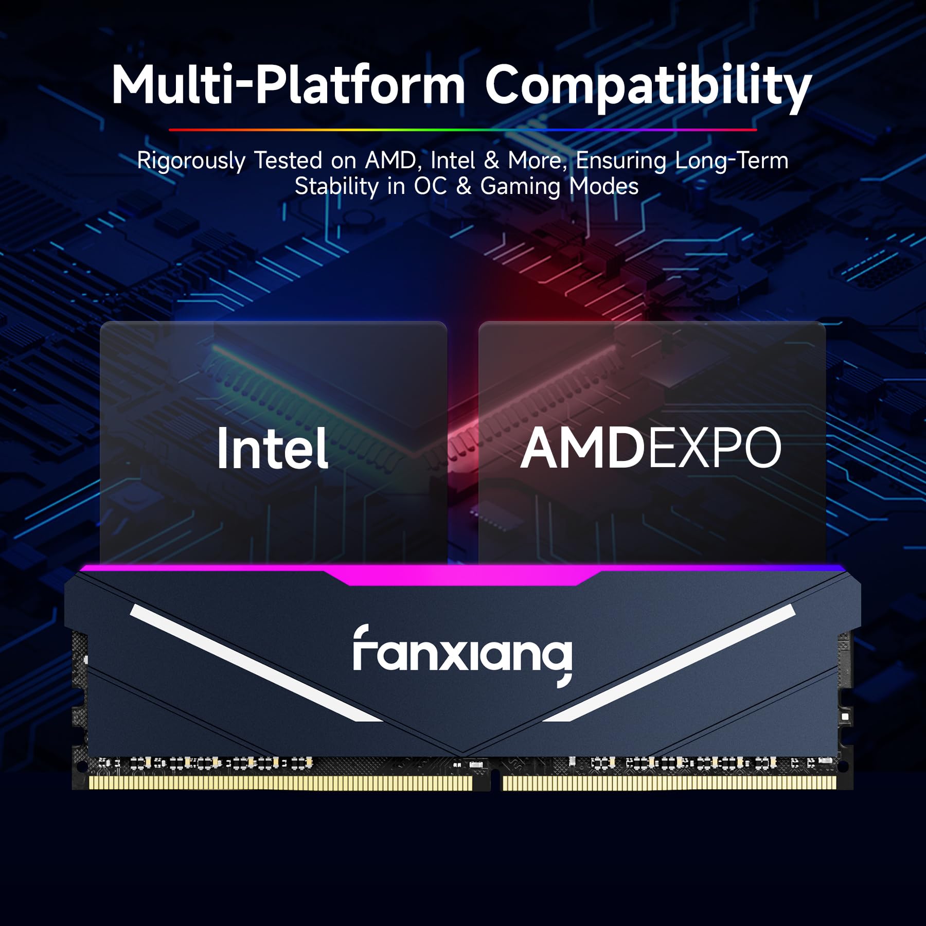 Fanxiang 32GB (2x16GB) DDR4 3200MHz RGB Gaming RAM with Heatsink - High Performance Desktop Memory for AMD & Intel PCs | Perfect for Gaming, Streaming & Content Creation