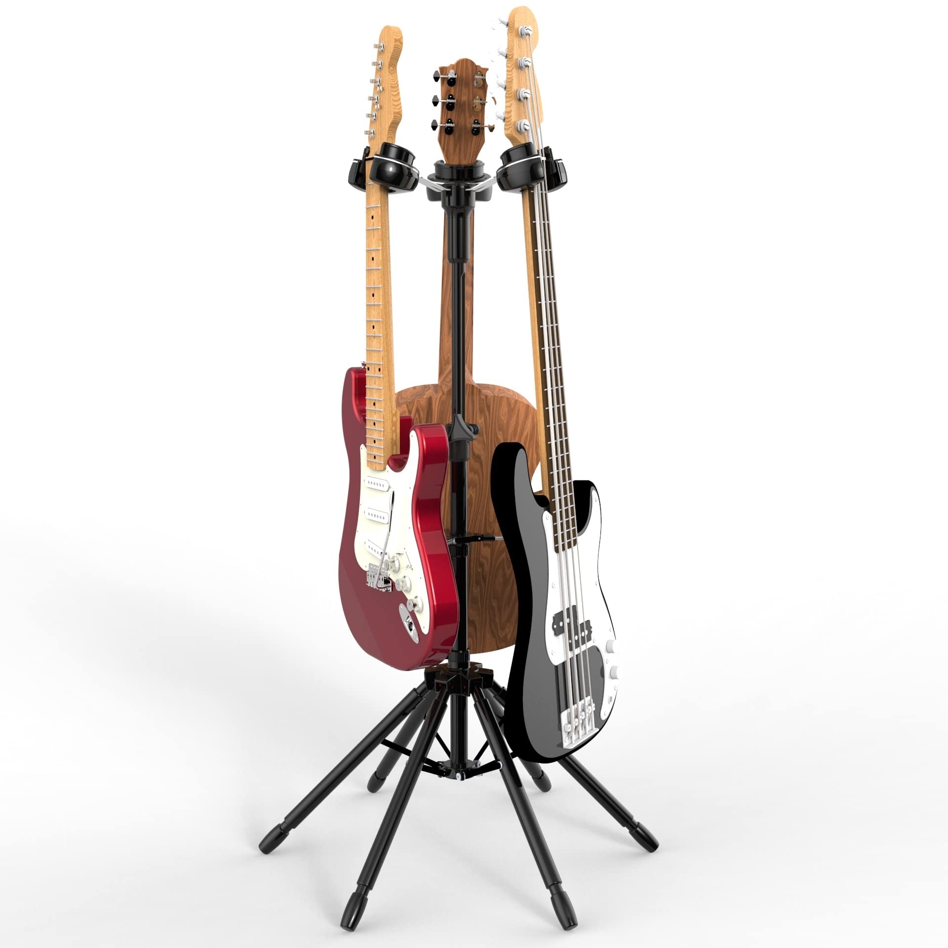 HYDRA Professional Locking Multi Guitar Stand - 6 Leg Design for Ultimate Stability - Holds Acoustic, Bass & Electric Guitars - Foldable Universal Display & Storage Rack with Non-Slip Rubber Padding - Perfect for Home Studios, Music Schools & Live Performances