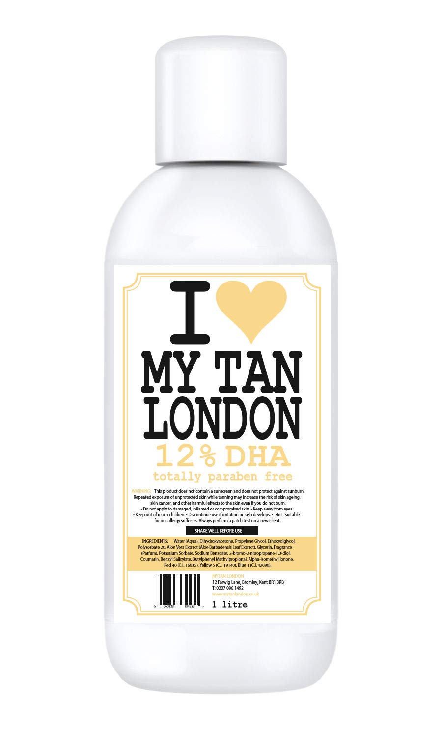 I Love My Tan London Spray Tan Solution - 12% DHA Dark 1 Litre (Juicy Fruit Scent) | Professional Self-Tanning Lotion for Natural-Looking Glow | At-Home Spray Tan Kit & Salon Use