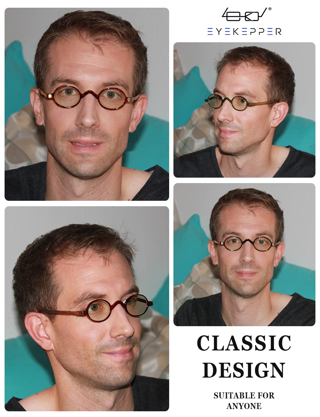 Blue Light Blocking Glasses for Computer & Reading - Small Round Eyekepper Anti-Blue Light Glasses with Spring Hinges (Tortoise Frame +1.75) - Reduce Eye Strain for Work, Gaming & Screen Time