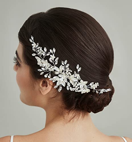 Silver Bridal Hair Comb - Handmade Wedding Hair Accessories for Brides & Bridesmaids