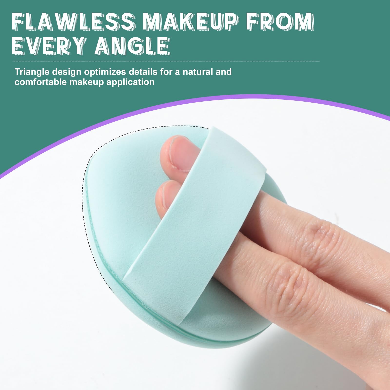 BS-MALL 4-Pack Multi-Colored Makeup Blender Sponges - Purple & Blue Beauty Sponge for Liquid, Cream & Powder Foundation - Perfect for Flawless Blending & Airbrush Finish (Ideal for Daily Makeup & Professional Use)
