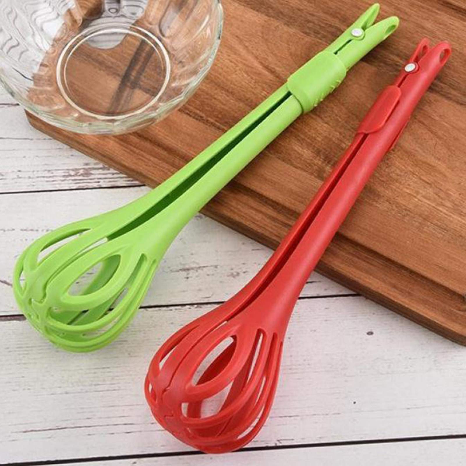 Stainless Steel 3-in-1 Kitchen Tongs - Heat Resistant Food Tongs for Cooking, Serving Salad, Pasta, Noodles | Perfect for BBQ, Picnics & Restaurant Use