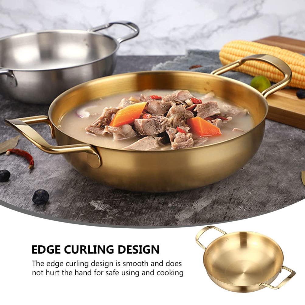 Premium 11-inch Stainless Steel Paella Pan with Heat-Resistant Handles - Professional Carbon Steel Skillet for Home Kitchen & Restaurant Use - Perfect for Cooking Paella, Stir-Fry, Searing Meats & Serving Salads