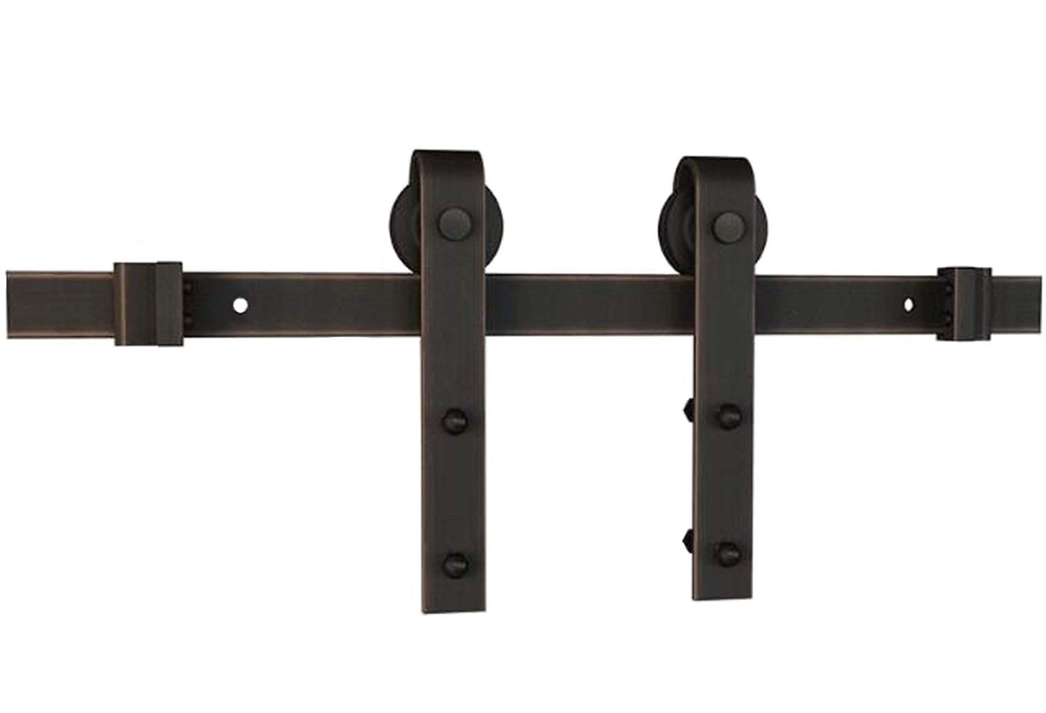 Miseno MBDH0005X78 78.75-Inch Oil Rubbed Bronze Barn Door Hardware Kit - Heavy Duty Bent Strap Design for Sliding Doors - Perfect for Bedrooms, Closets, and Rustic Home Decor