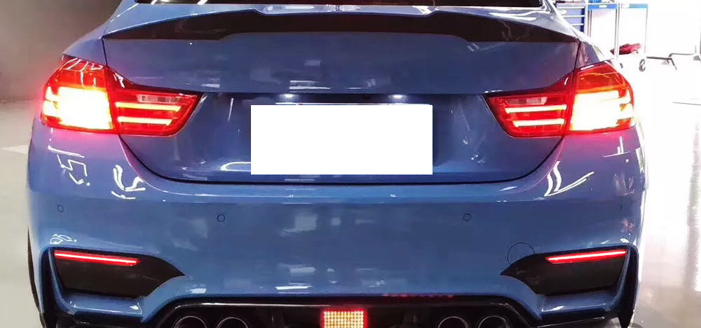 BMW F30 3 Series M Bumper Clear Lens Full LED Strip Rear Bumper Reflector Lights - Bright Safety Lights for Night Driving & Custom Car Styling