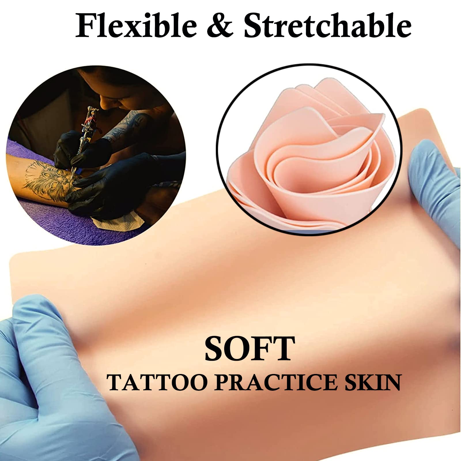 10pcs Double-Sided Fake Skin Practice Pads - Realistic Tattoo Training Skin for Beginners & Professionals - Perfect for Tattoo Artists, Students & Home Practice