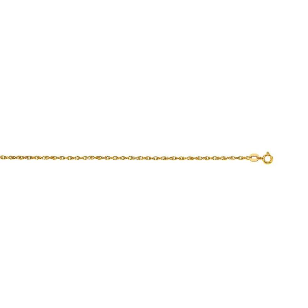 14K Gold 1.2mm Machine Rope Chain Necklace - Solid 14 Karat Yellow Gold Thin Rope Chain for Men & Women - Perfect for Layering, Gifts, and Everyday Wear