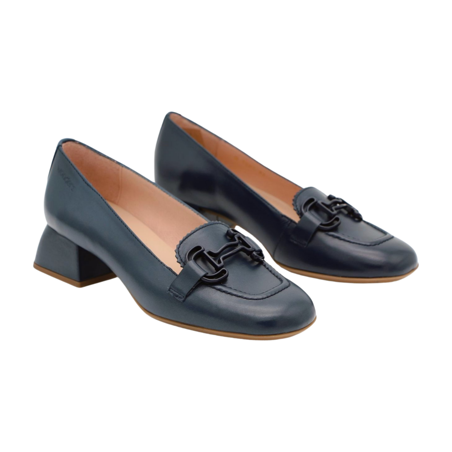 Premium Navy Leather Loafers for Men with Silver Buckle – Classic Slip-On Dress Shoes for Business, Office & Casual Wear – D1221 Style