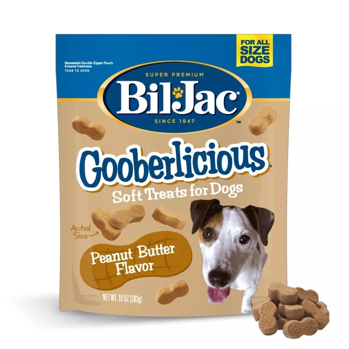 Bil Jac Peanut Butter Flavor Gooberlicious Training Treats for Medium & Large Breed Dogs - High Protein Dog Snacks for Obedience & Reward Training
