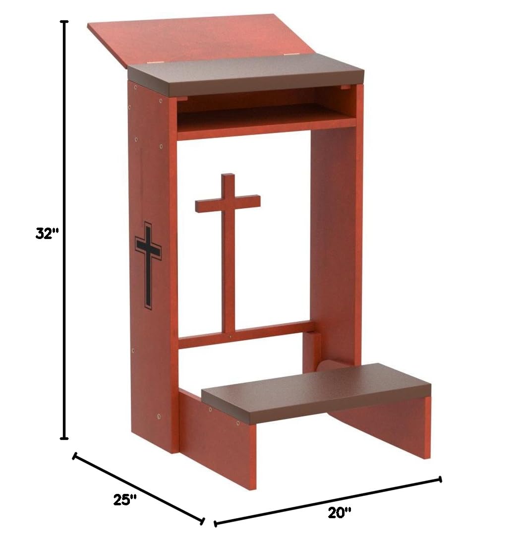 Vasitelan Folding Wooden Prayer Bench Stool with Padded Kneeler - Portable Church Kneeling Chair for Home Worship, Meditation & Prayer - Perfect for Church, Chapel & Personal Devotion