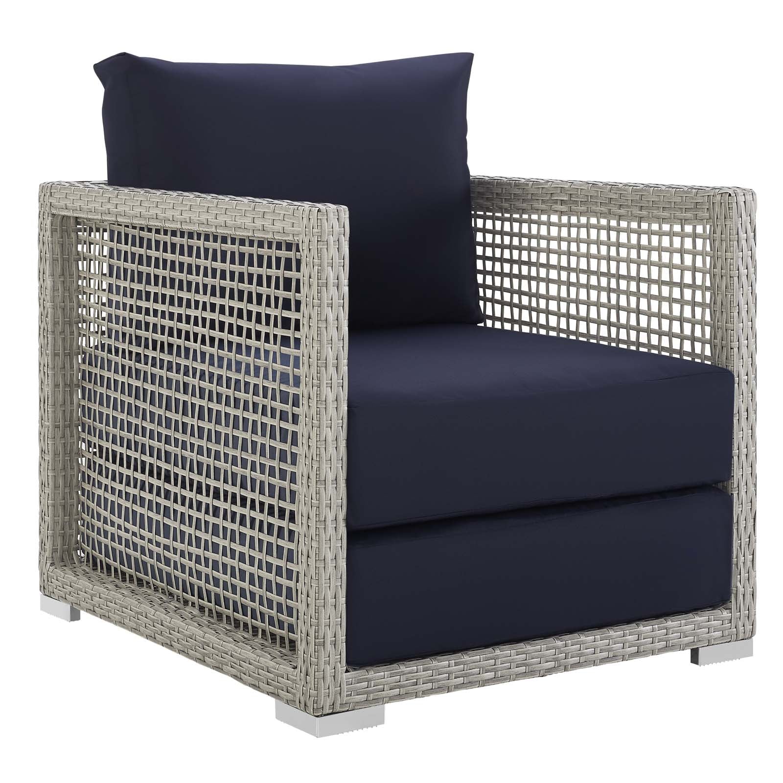6-Piece Aura Outdoor Patio Furniture Set - All-Weather Wicker Rattan Sofa & Chairs for Garden, Poolside, or Backyard Relaxation