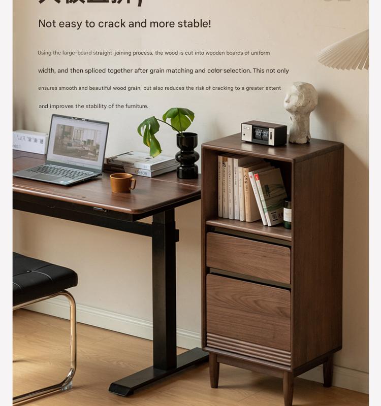 Premium Black Walnut Solid Wood Modern Side Cabinet - Stylish Storage for Living Room, Bedroom & Entryway - Mid-Century Inspired Home Decor