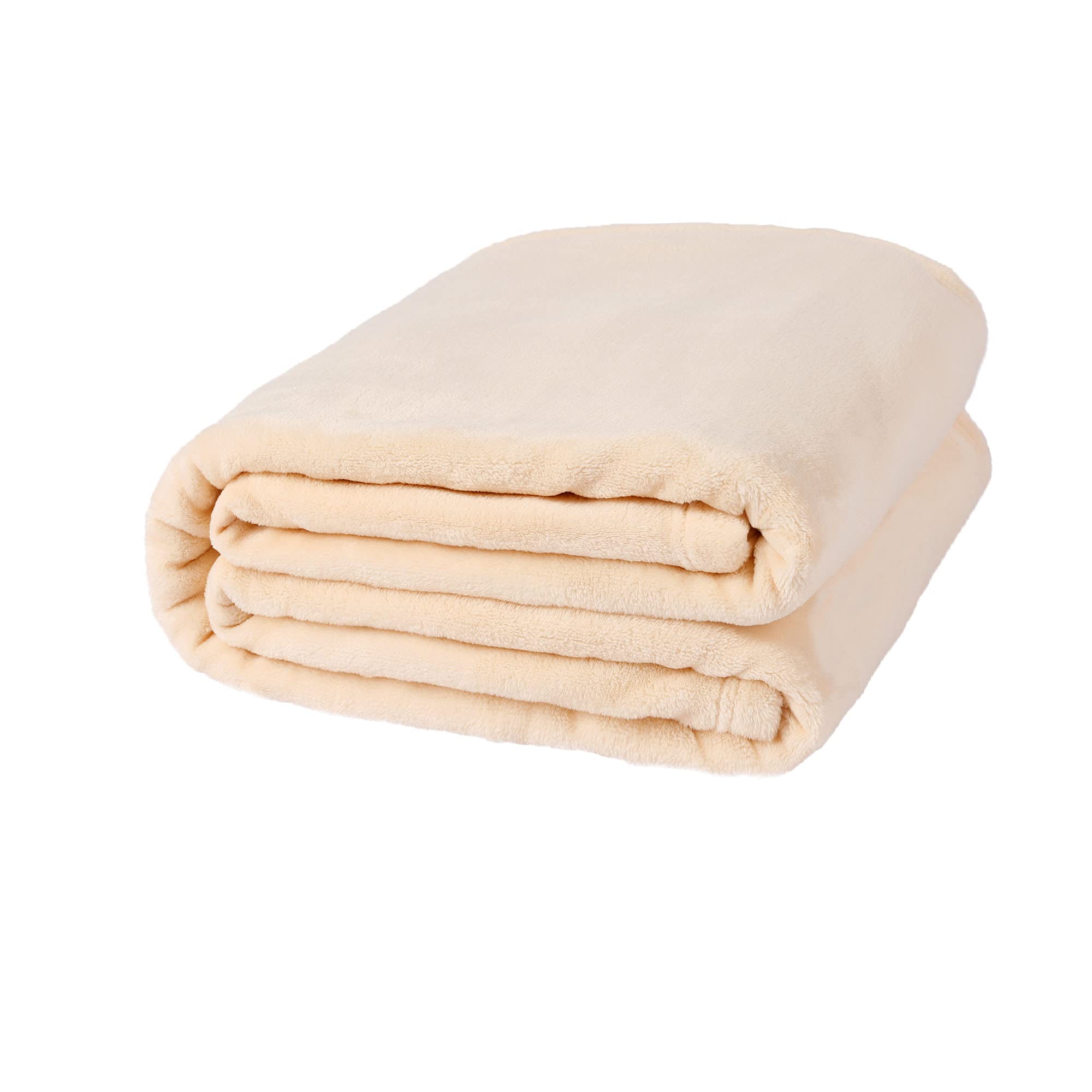 NANPIPER Super Soft Fleece Blanket - Luxury Plush Microfiber Flannel Throw for Bed, Couch & Sofa - Cozy Warm Twin Size Blanket in Beige - Perfect for Winter Nights, Movie Time & Relaxation